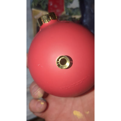 Vintage Hallmark Keepsake Ornament "Holiday Glow" Magic Light Red Round 1991