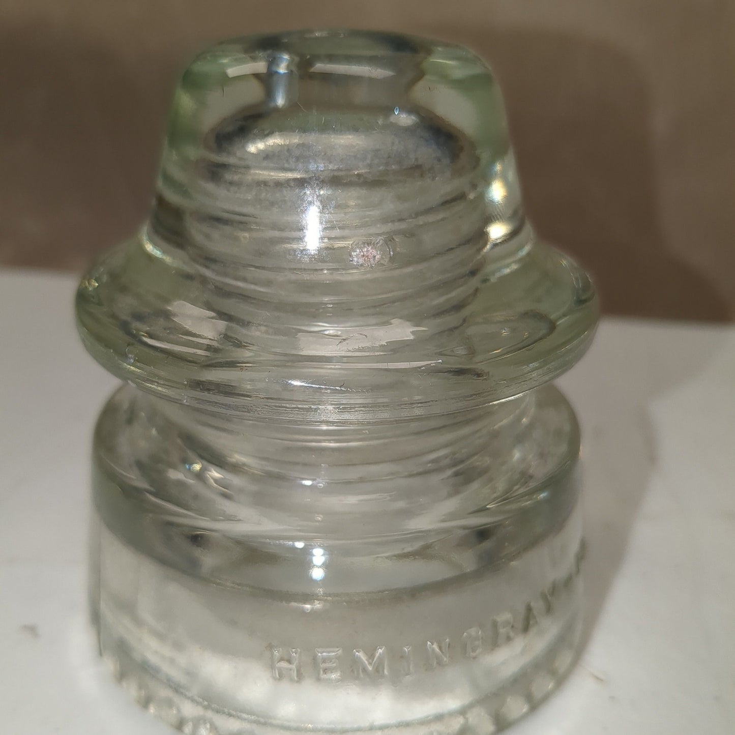 Vintage Hemingray Glass Clear Insulator h619