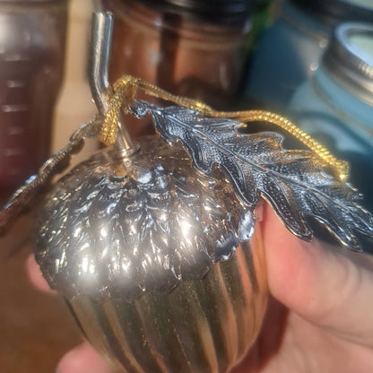 Hold and silver Acorn Bell Ornament fall2