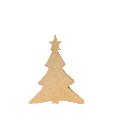 Unfinished MDF Tree Craft Blank Primitive Rustic Christmas Tree with Star Topper 8” Tall ws96