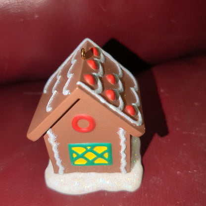 Hallmark Keepsake Ornament Jolly Gingerbread House Merry Makers 2014 and Collector's Club Miniature Reindeer