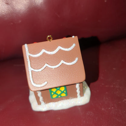 Hallmark Keepsake Ornament Jolly Gingerbread House Merry Makers 2014 and Collector's Club Miniature Reindeer