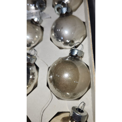 Vintage Pyramid Ornaments Silver set of 12 AS IS bo011