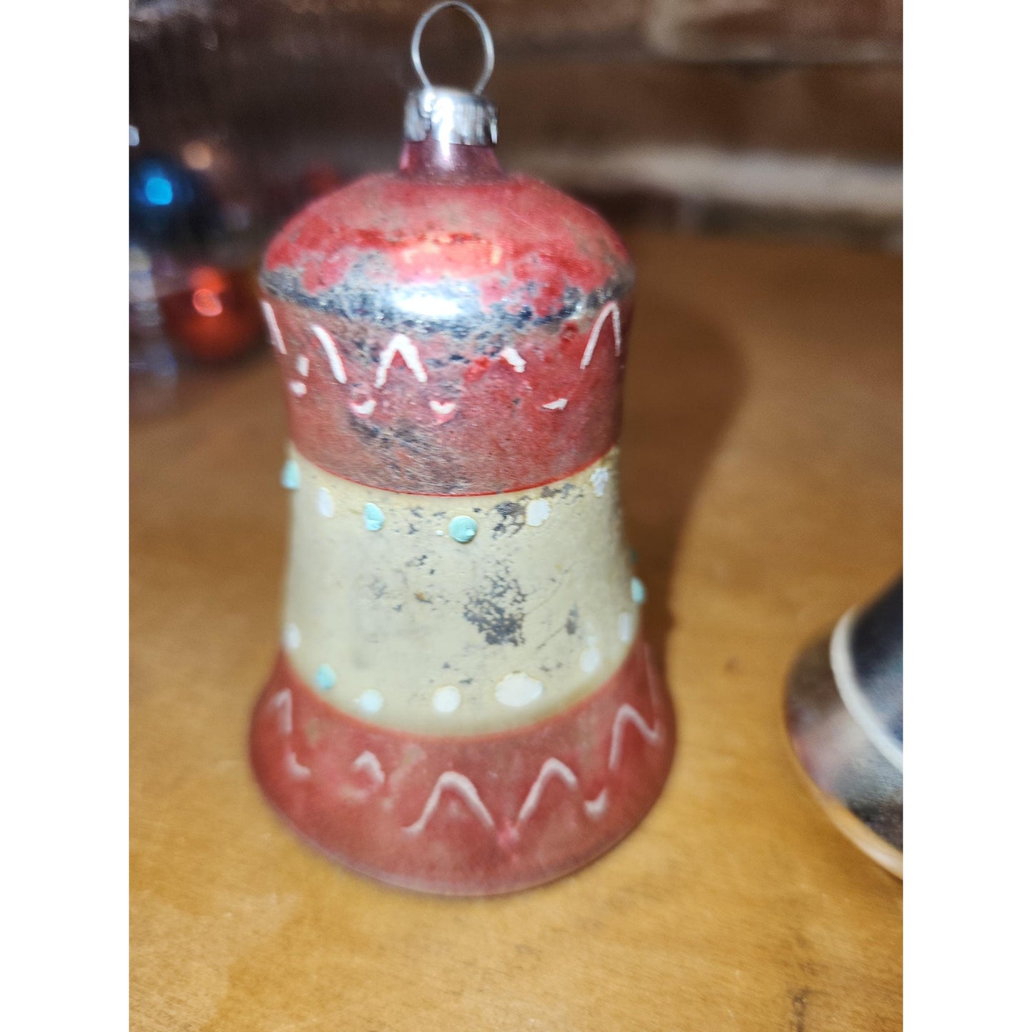 Vintage Mercury Glass Bell Ornaments Set of 2 AS IS vo001