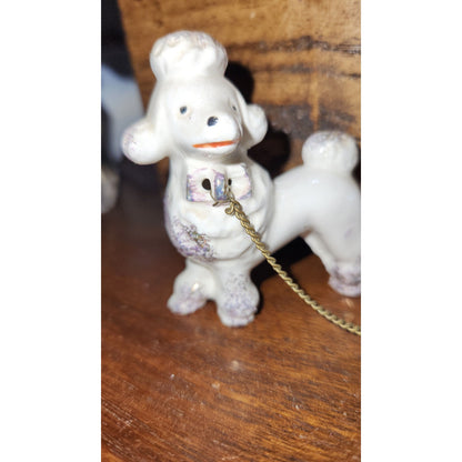 Vintage Poodles Joined by Chain