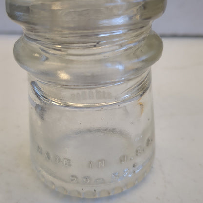 Vintage Clear Glass Hemingray Insulator #9 h69