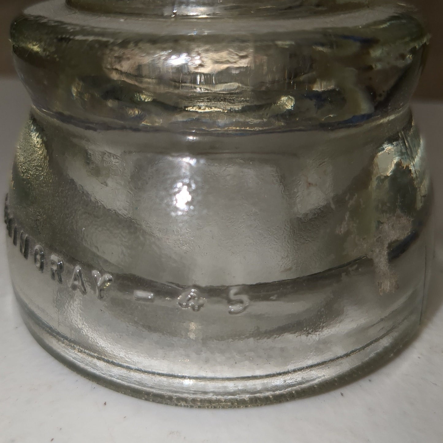 Vintage Hemingray #45 Clear Glass Insulator h645