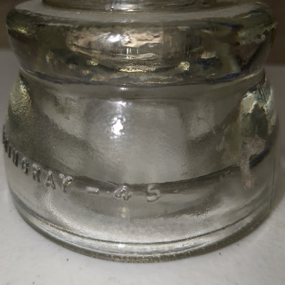Vintage Hemingray #45 Clear Glass Insulator h645