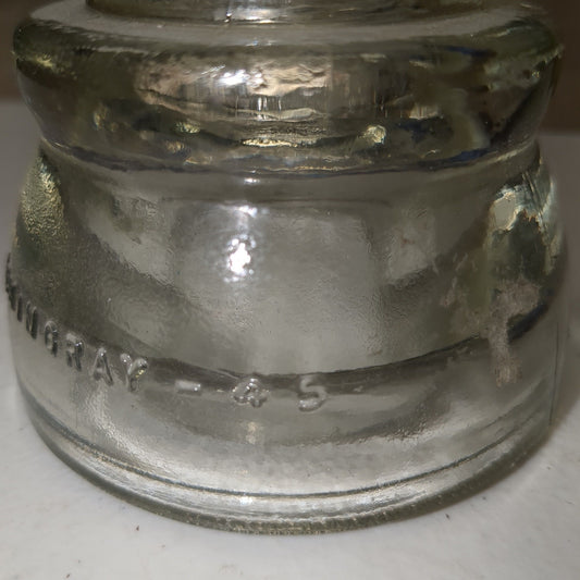 Vintage Hemingray #45 Clear Glass Insulator h645