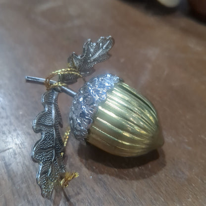 Fall1 smaller silver and gold acorn, bell ornament belt