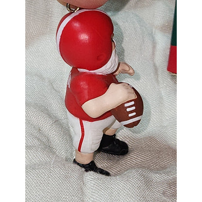 Vintage Hallmark Keepsake Ornament Holiday Hero Football Player 1988