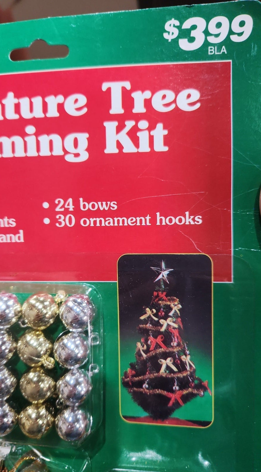 Joy Brite Miniature Tree Trimming Kit Christmas Tree Ornaments Garland Topper