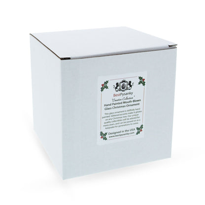 Festive Snowman and Christmas Tree Glass Ornament