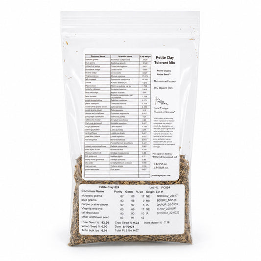 Petite Clay Tolerant Nebraska Wildflower Seed Mix | 1.44 oz | Prairie Legacy Inc.