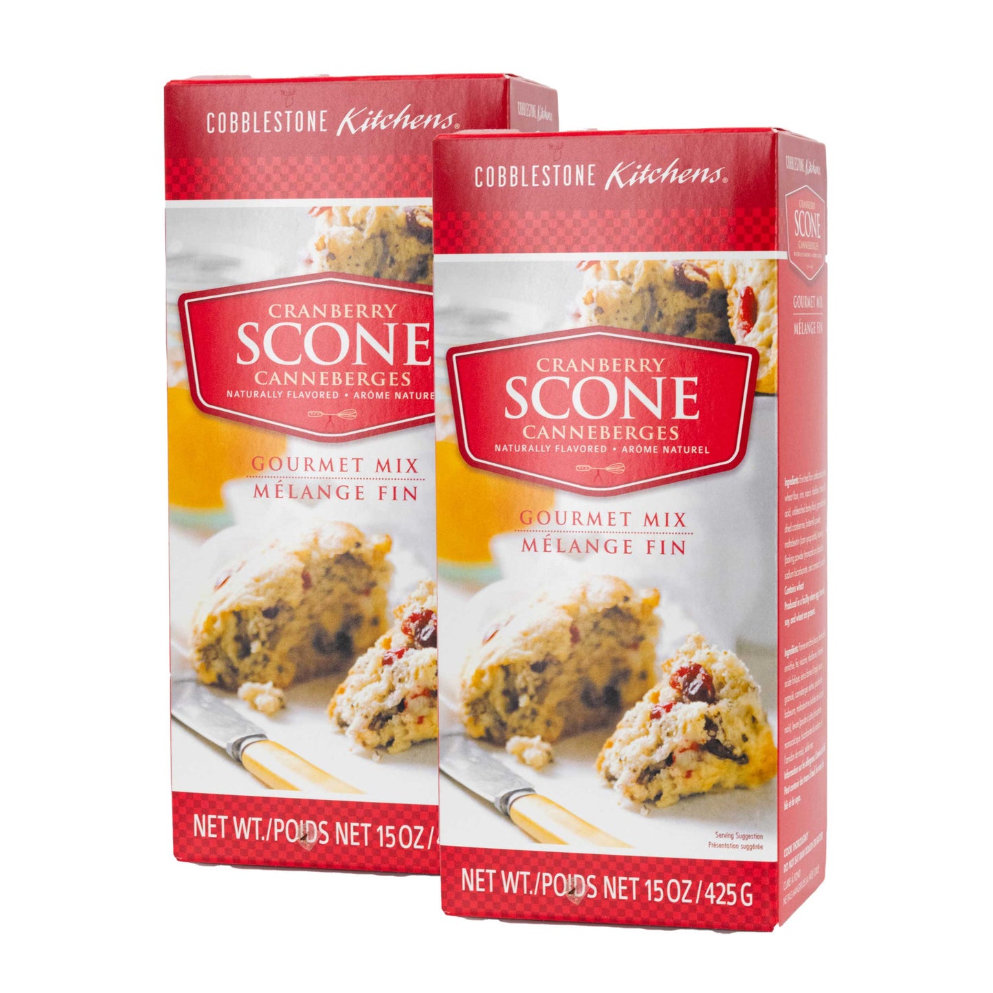 Cranberry Scone Mix | Pack of 2 | 15 oz | Cobblestone Kitchen