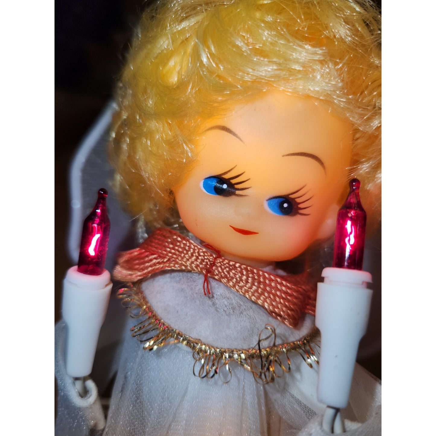 Vintage 10 light Angel Flashing Treetop Tree Topper Works Does Not Flash tt45