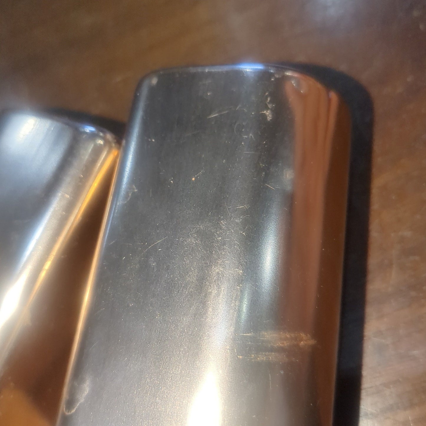Vintage Mirror Aluminum Rose Gold Salt and Pepper Shakers alsp