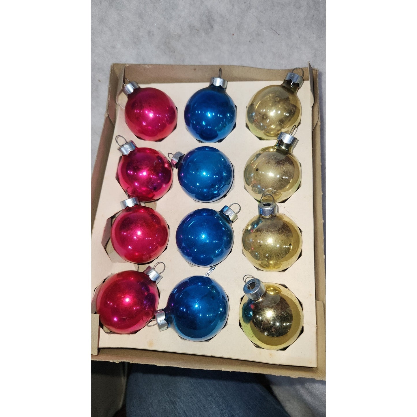 Vintage Box of Coby Glass Ornaments BO04