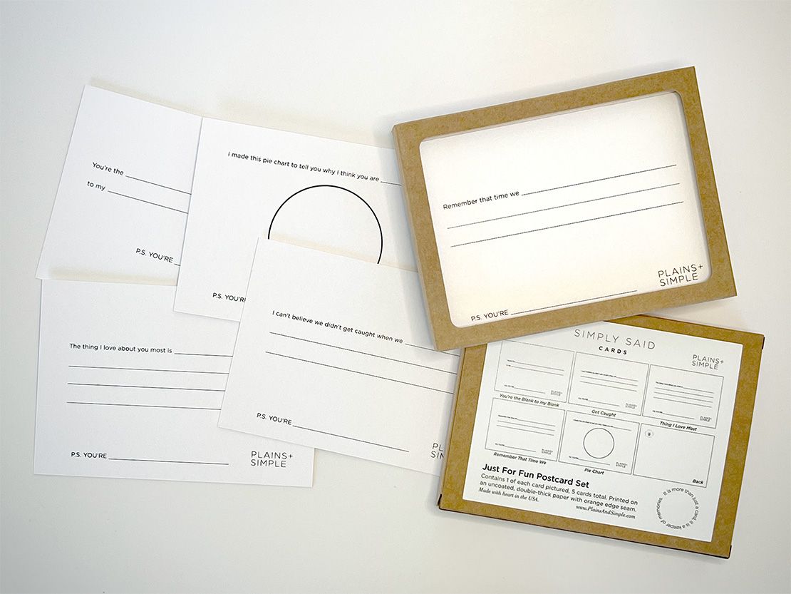 SALE | Simply Said Just For Fun Postcard Set | 5 Cards | Plains + Simple