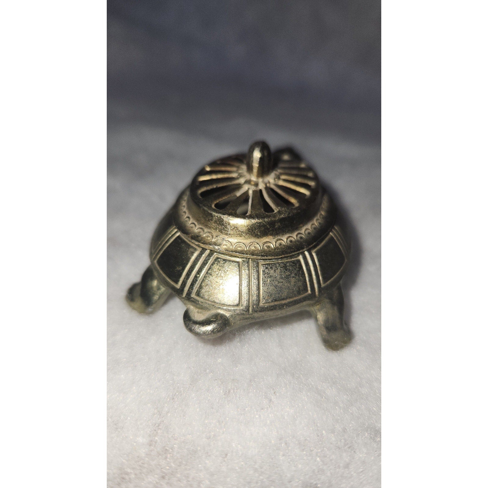 Vintage Brass Turtle Incense Holder br54