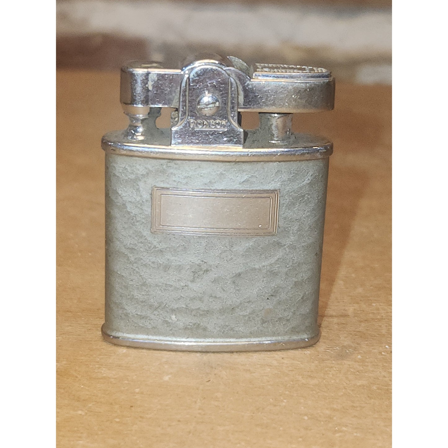 Vintage Ronson Princess Pocket Lighter Refillable Silver Hammered AS IS li9