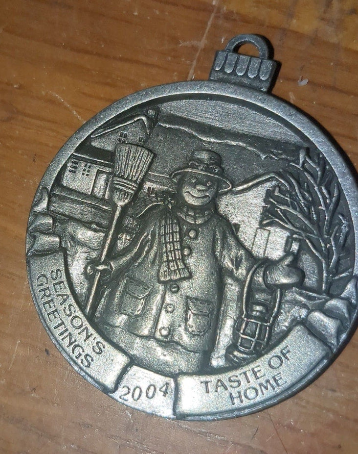 Taste of Home 2004 Snowman pewter ornament