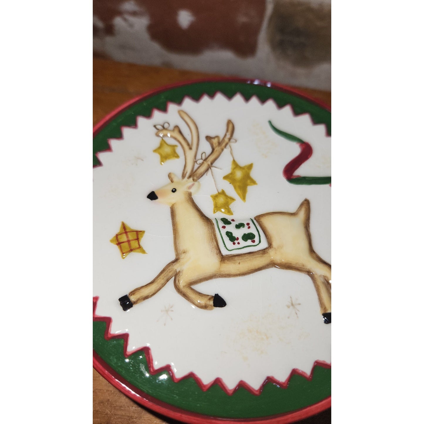 MWW Market Reindeer Plates set of 3 Photo has 4 but includes only 3