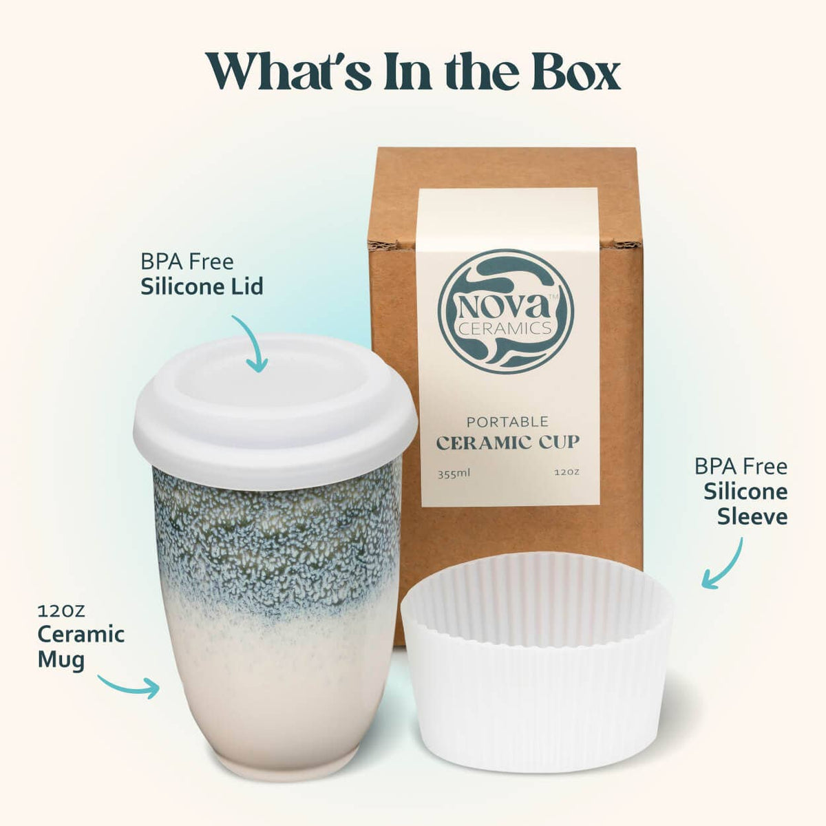 Glacier Ceramic Travel Cup 12oz nc5