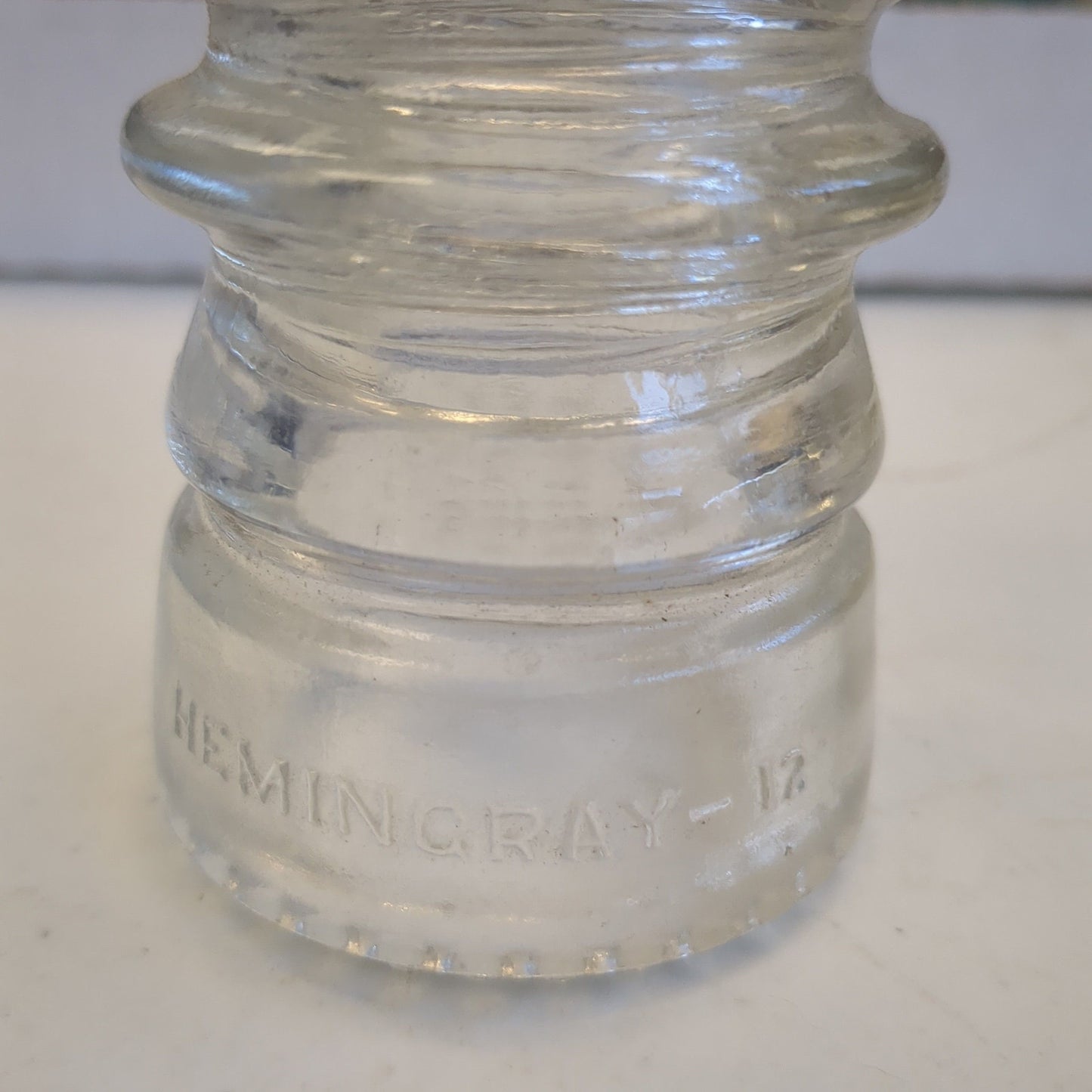 Vintage Clear Glass Hemingray #12 Insulator h612