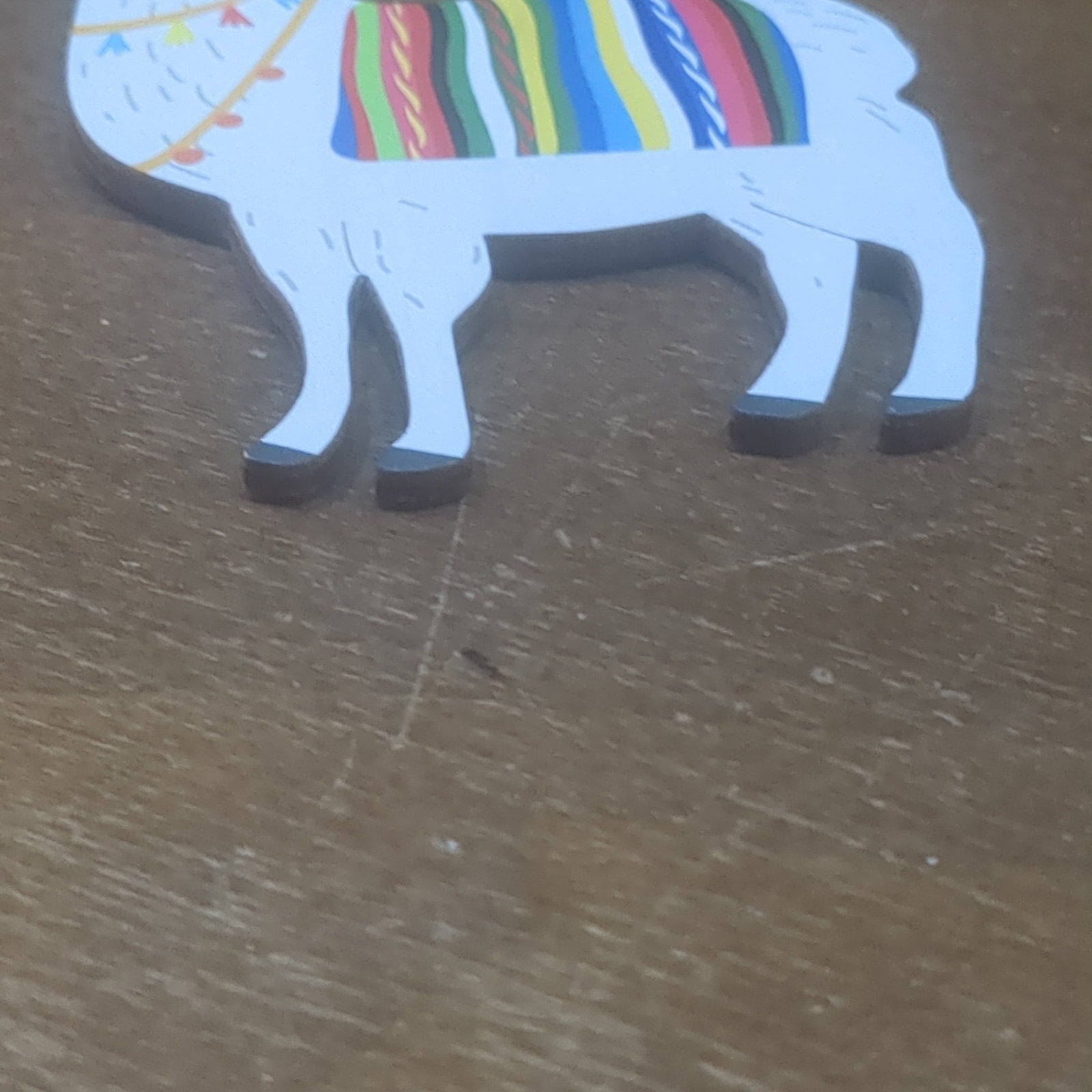 Birch Wood Llama Ornament Recyled