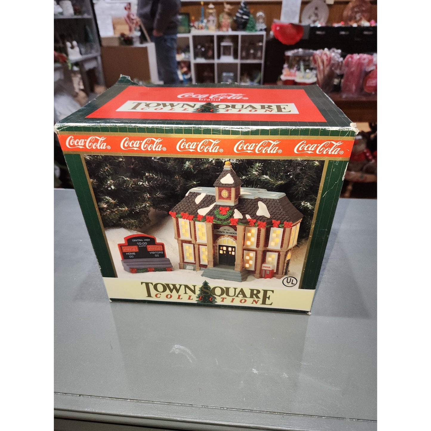 Coca-Cola Coke Town Square Collection Central High AS IS damaged roof cc41