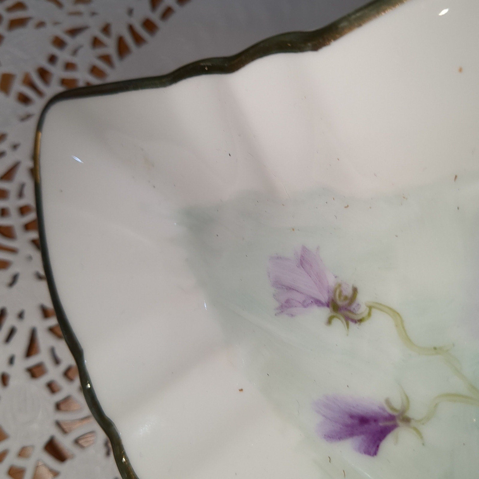 Hand Painted Ceramic Crescent Trinket Tray G5