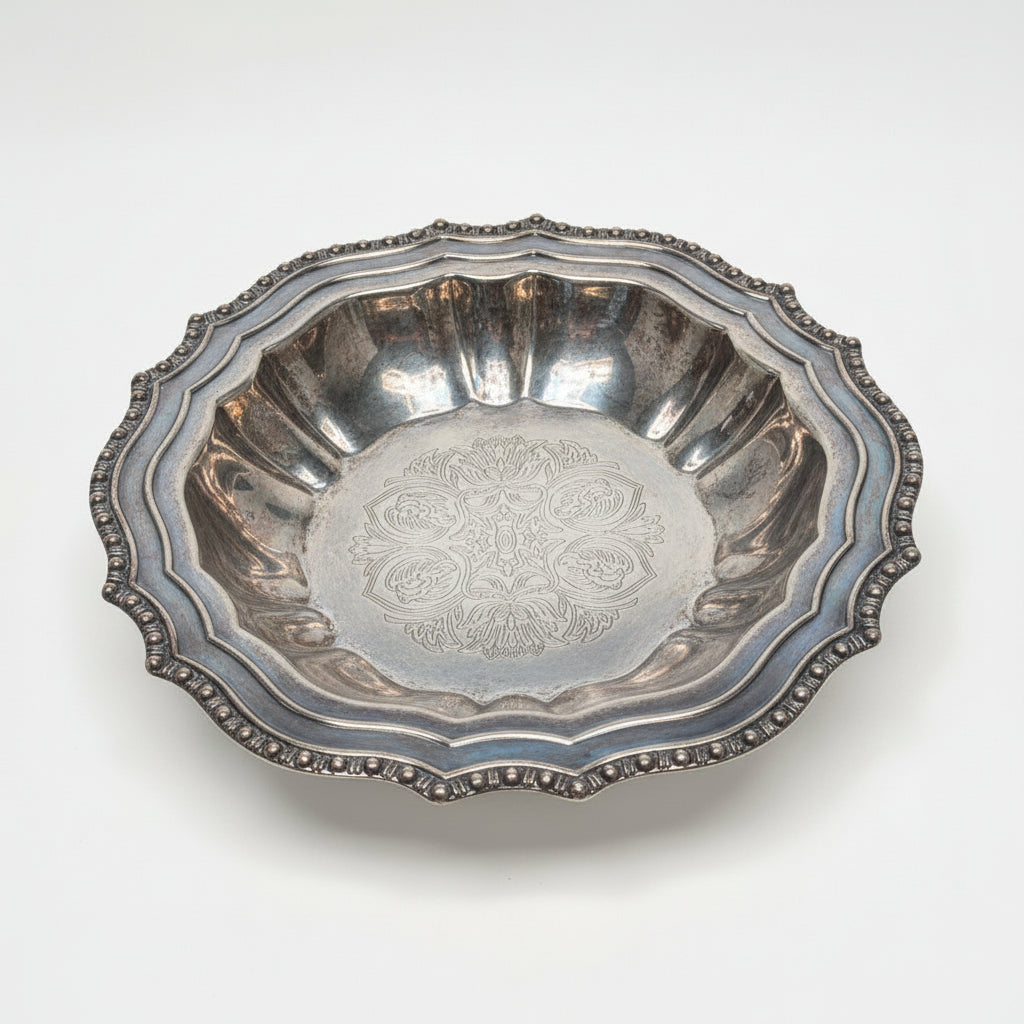 Vintage Avon Hudson Manor Collection Silverplate Bowl Made in Italy 1970-1980s va8