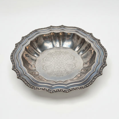 Vintage Avon Hudson Manor Collection Silverplate Bowl Made in Italy 1970-1980s va8