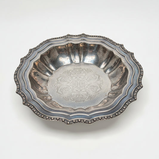 Vintage Avon Hudson Manor Collection Silverplate Bowl Made in Italy 1970-1980s va8