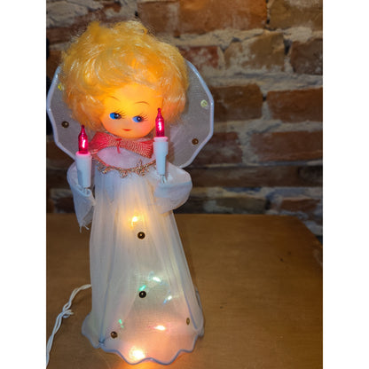 Vintage 10 light Angel Flashing Treetop Tree Topper Works Does Not Flash tt45
