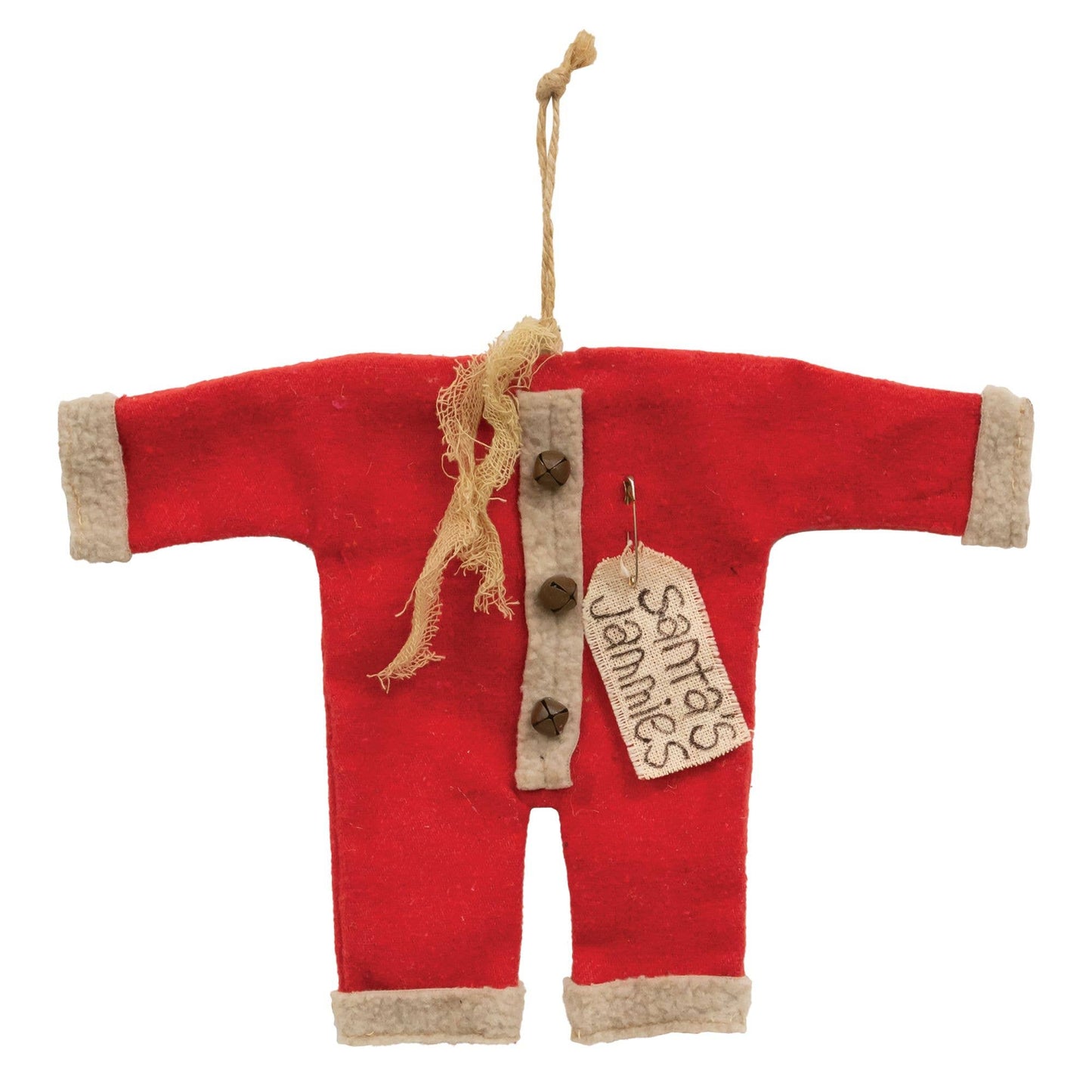 Santa's Jammies Red Small Hanger Ornament sj2