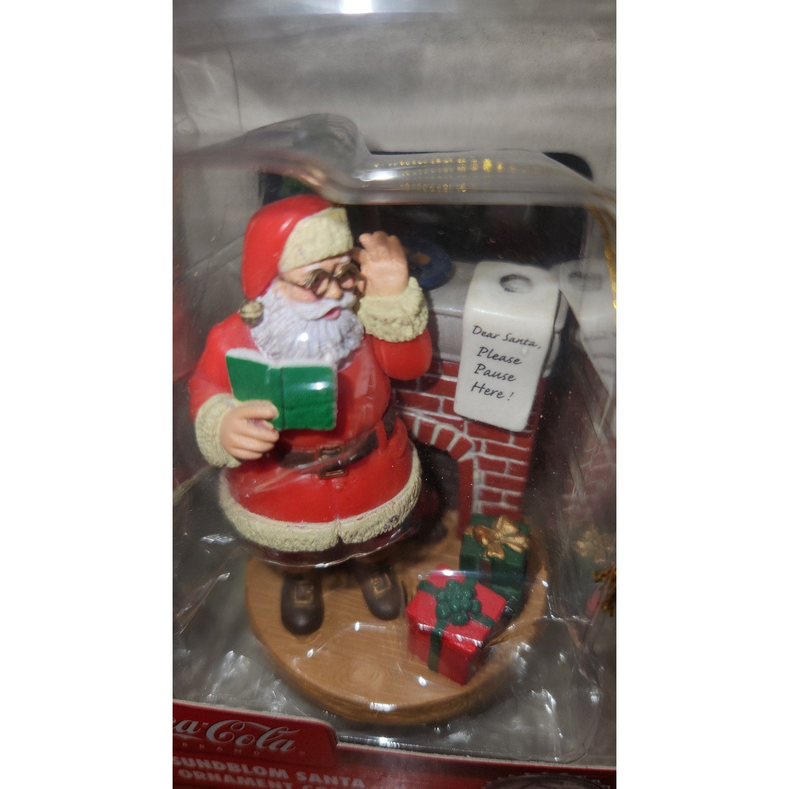 Sundblom Coca-Cola Santa By The Fireplace Ornament NEW In Box cc22