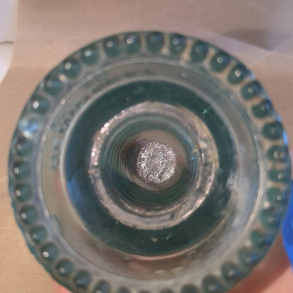 Vintage Hemingray #12 teal green glass insulator h612