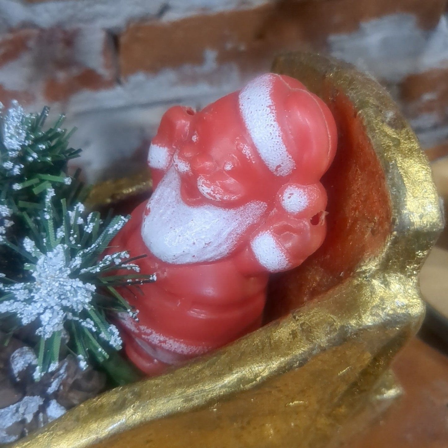 Assemblage with Vintage Reindeer and Santa AS IS as7
