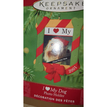 Vintage Hallmark Keepsake Ornament I Love My Dog Photo Holder 2001