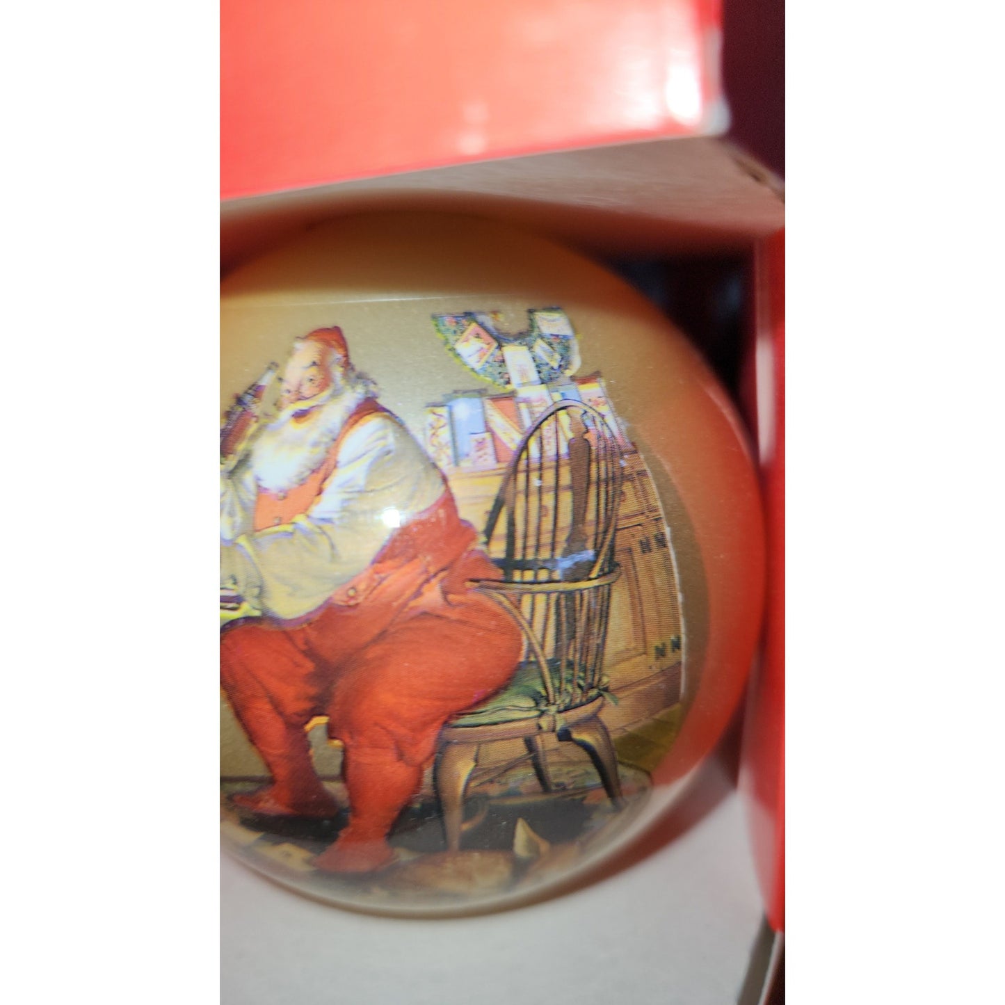 Vintage Glass Coca-Cola Santa Ornament 1960s