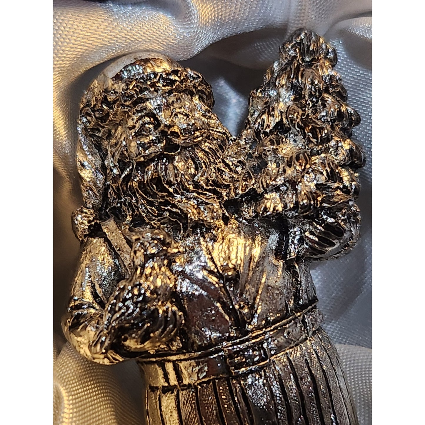 Vintage Livingquarters Annual Santa Bell 2001 Laquered Silver Plate