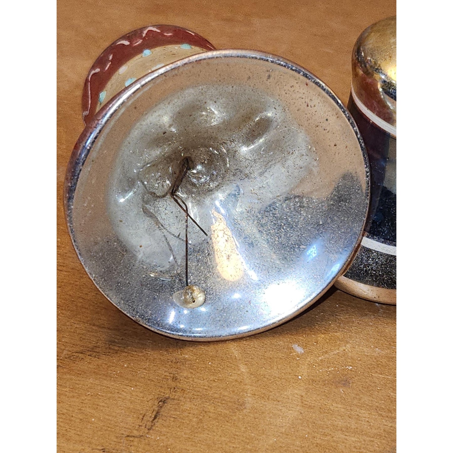 Vintage Mercury Glass Bell Ornaments Set of 2 AS IS vo001
