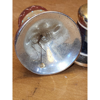 Vintage Mercury Glass Bell Ornaments Set of 2 AS IS vo001