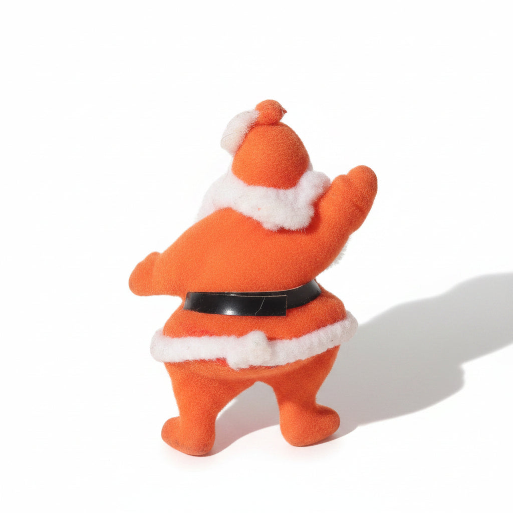 Vintage Flocked Dancing Santa sf87
