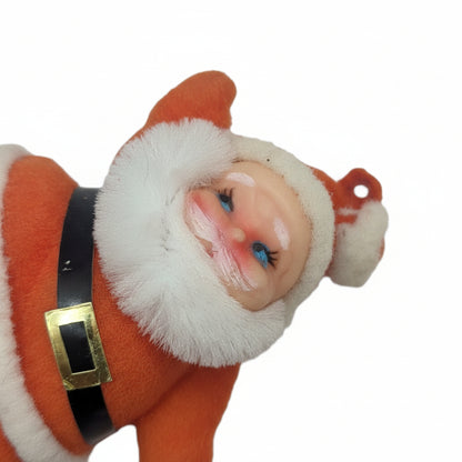 Vintage Flocked Dancing Santa sf87