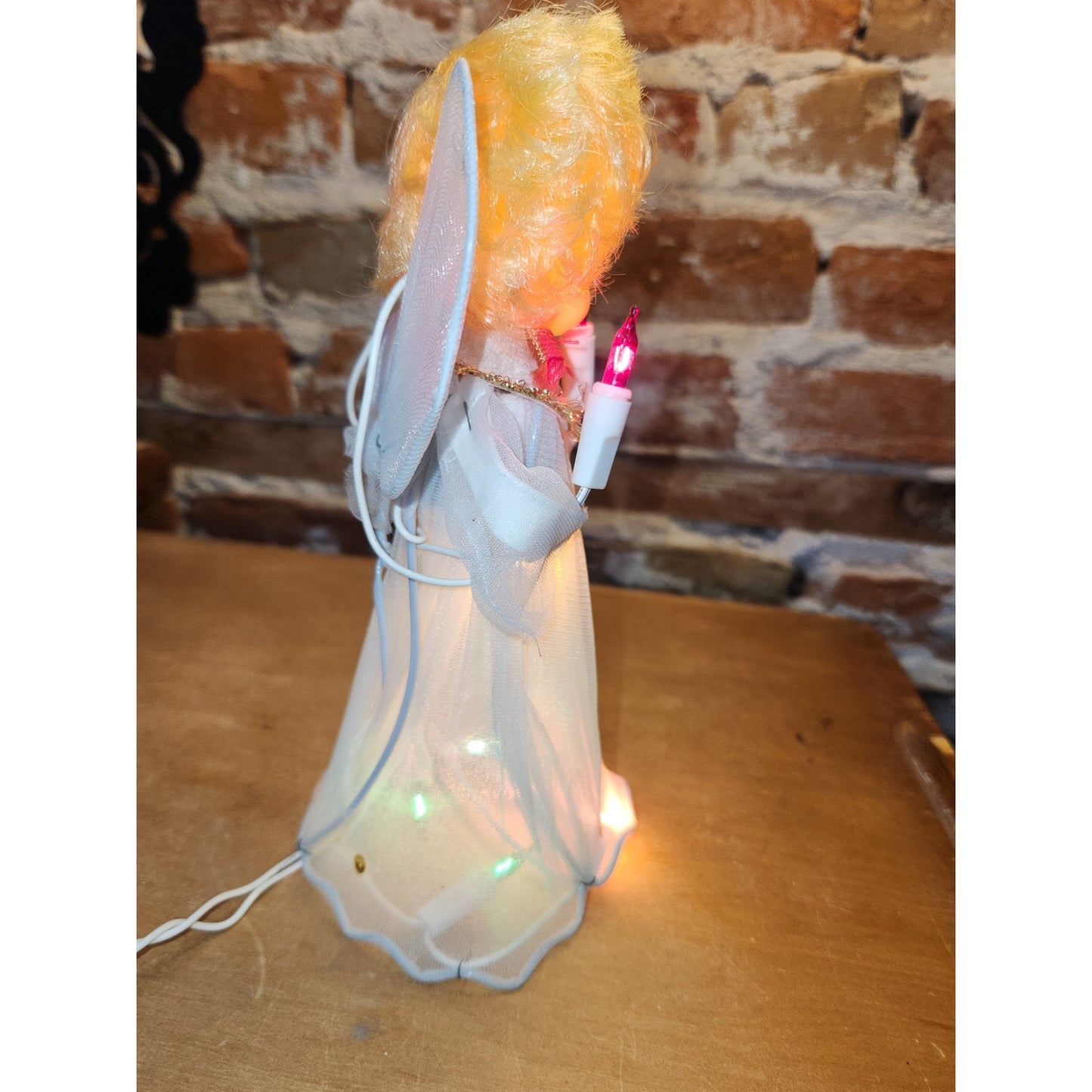Vintage 10 light Angel Flashing Treetop Tree Topper Works Does Not Flash tt45