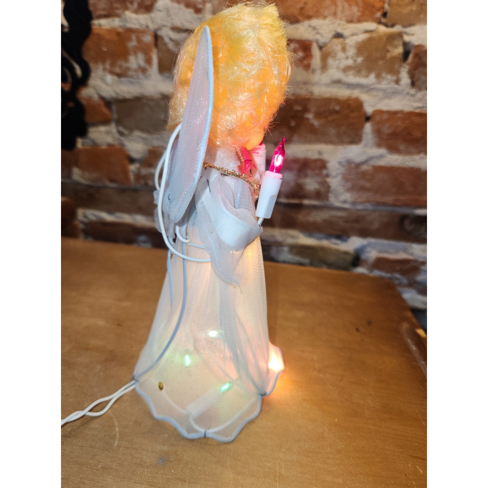 Vintage 10 light Angel Flashing Treetop Tree Topper Works Does Not Flash tt45