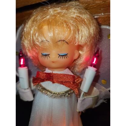 Vintage Joybrite 10 light Angel Flashing Treetop Tree Topper 9 Lights Work Does Not Flash tt44